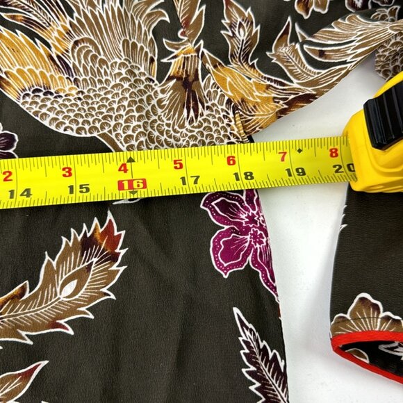 Sandro Paris Brown Floral Pink Collared Silk Blouse - Picture 9 of 14